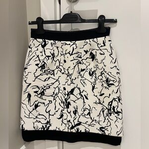 Balenciaga Black & White Abstract Mini Skirt